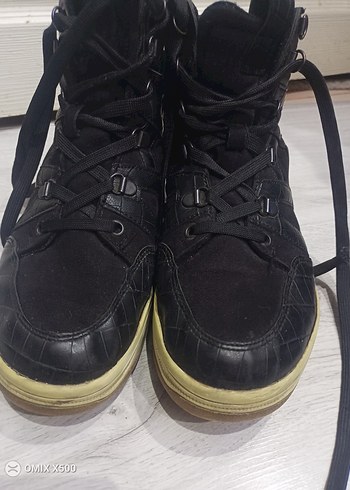 unisex Siyah Bağcıklı Sokak Stili Spor Ayakkabı - Görsel 2