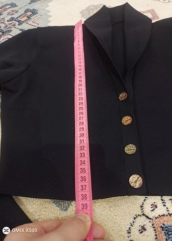 Düğmeli Siyah Kısa Blazer Ceket - Görsel 4