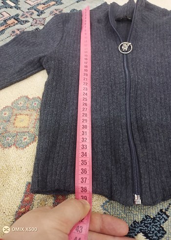 Gri Yüksek Yakalı Kadın Triko Hırka - Görsel 4