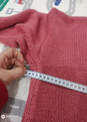 Pembe Örgü Kadın Kazak - Görsel 5