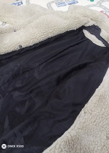 Gri Peluş Kadın Kaban - Görsel 6