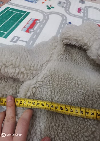 Gri Peluş Kadın Kaban - Görsel 3