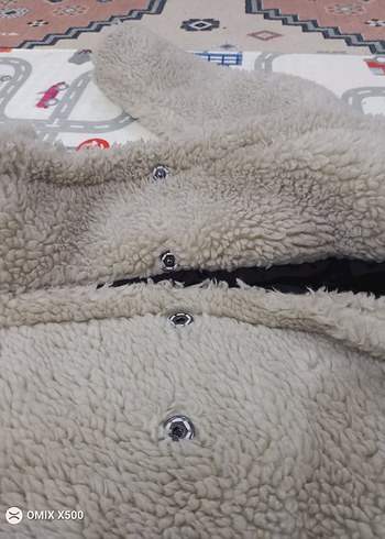 Gri Peluş Kadın Kaban - Görsel 5