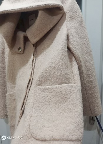 Kadın Bej Mini Kısa Peluş Kaban - Görsel 2