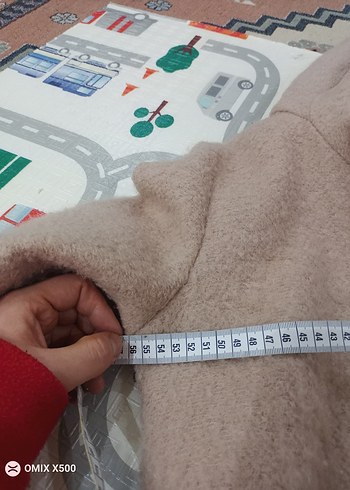 Kadın Bej Mini Kısa Peluş Kaban - Görsel 5