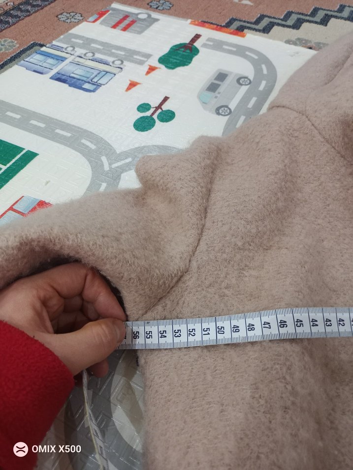 Kadın Bej Mini Kısa Peluş Kaban - Görsel 5