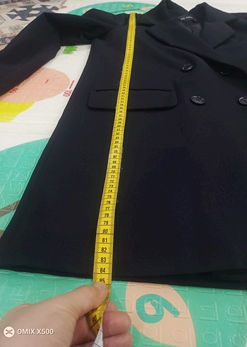 Siyah Kadın oversize Kesim Midi Blazer - Görsel 6