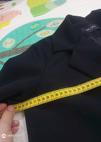 Siyah Kadın oversize Kesim Midi Blazer - Görsel 5