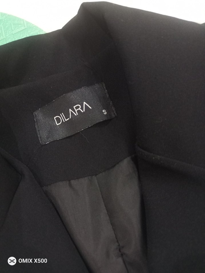 Siyah Kadın oversize Kesim Midi Blazer - Görsel 4