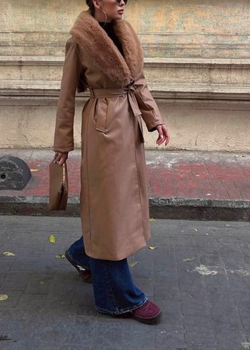 Kürk Detaylı deri Ceket - Görsel 4