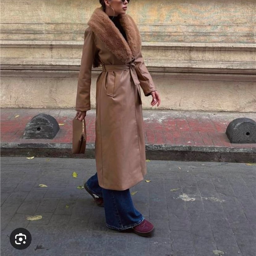 Kürk Detaylı deri Ceket - Görsel 4