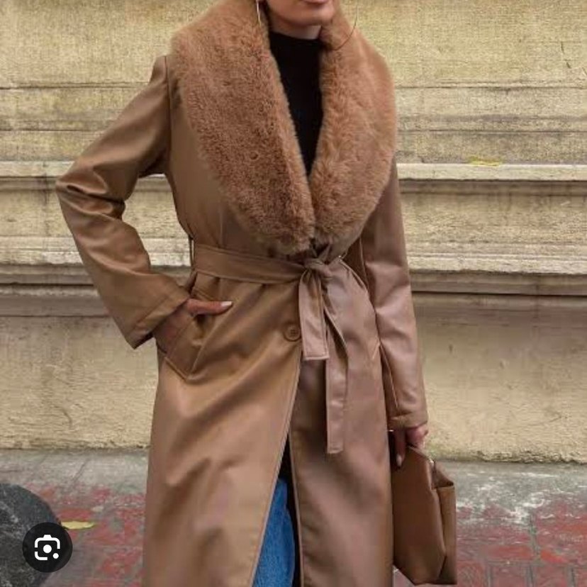 Kürk Detaylı deri Ceket - Görsel 5