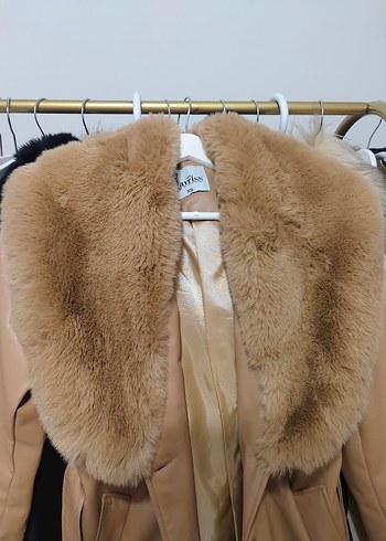 Kahverengi Kürklü Kadın Deri Trençkot - Görsel 3