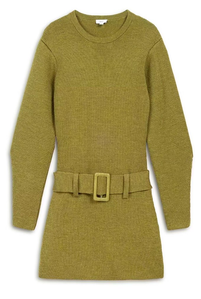 haki yeşil triko elbise - Görsel 3