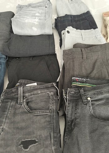 Gri Erkek Denim Jean Pantolon