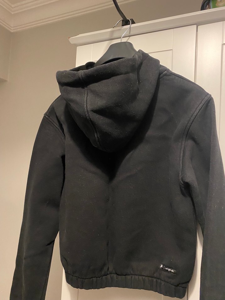 Siyah Yüksek Yakalı Uzun Kollu Oversize Sweatshirt - Görsel 3