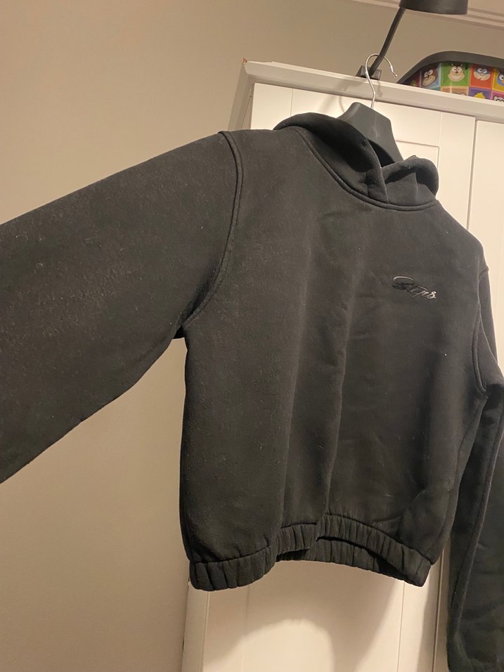 Siyah Yüksek Yakalı Uzun Kollu Oversize Sweatshirt - Görsel 2