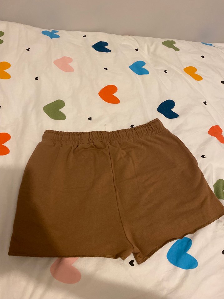 Kadın Kahverengi Pamuk Mini Şort - Görsel 2