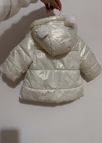 Chicco Marka Kız Çocuk Bej Çıkarılabilir Kapüşonlu Nakışlı Mont - Görsel 4