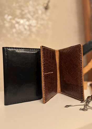 Kahverengi Deri Erkek Cüzdanı el dikişi - Görsel 2
