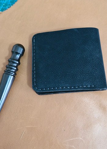 kadife baskılı hakiki deri el yapımı Erkek Cüzdanı - Görsel 2