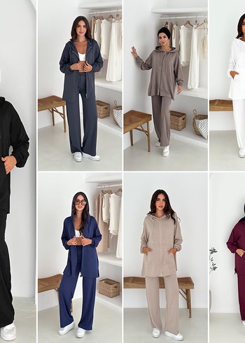 Bordo Kadın Pamuklu Uzun Kollu Eşofman Takımı