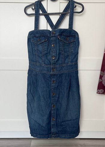 Levis Koyu Mavi Denim Mini Elbise