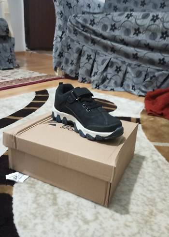 Siyah Gri Platform Topuklu Kadın Spor Ayakkabı - Görsel 2