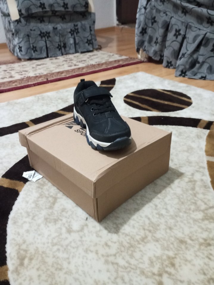 Siyah Gri Platform Topuklu Kadın Spor Ayakkabı - Görsel 3