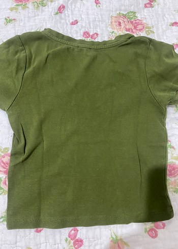 River Island Yeşil V Yaka Kısa Kollu Kadın Tişört