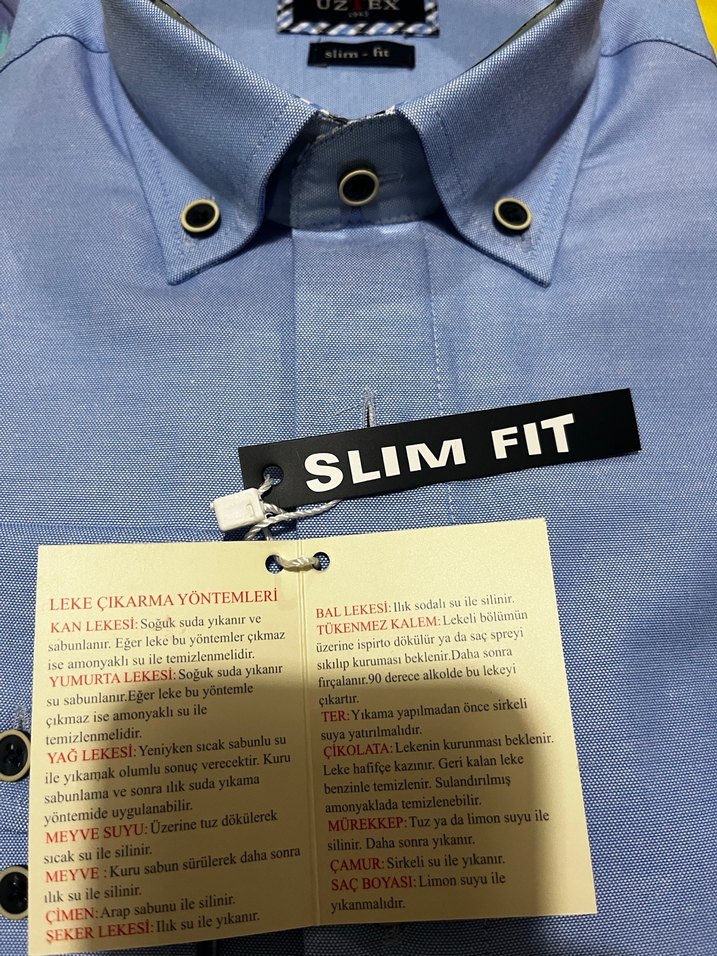 Mavi Düğmeli Uzun Kollu Erkek Gömlek - Görsel 2