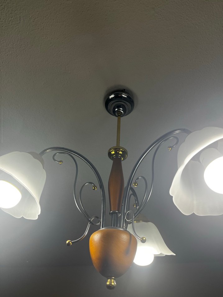 Beyaz Çiçek Desenli Tavan Lambası - Görsel 5