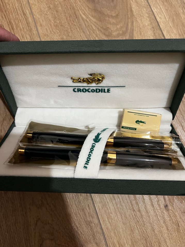 Altın Renkli Crocodile Dolma Kalem Seti - Görsel 3