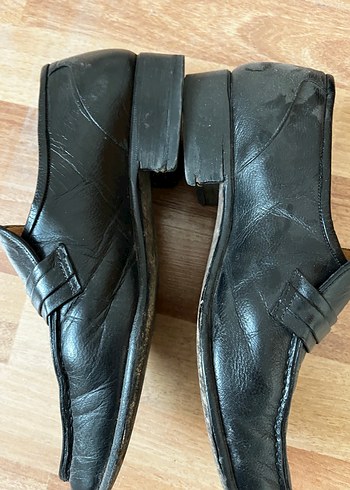 Erkek Siyah Hakiki Deri Klasik Tokalı Ayakkabı - Görsel 4