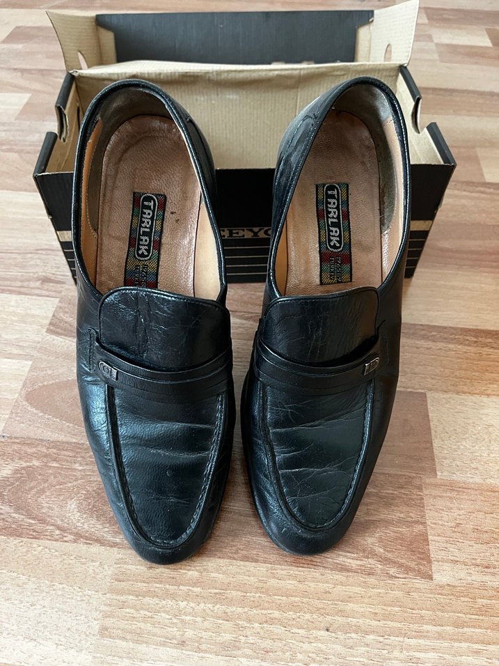 Erkek Siyah Hakiki Deri Klasik Tokalı Ayakkabı - Görsel 2