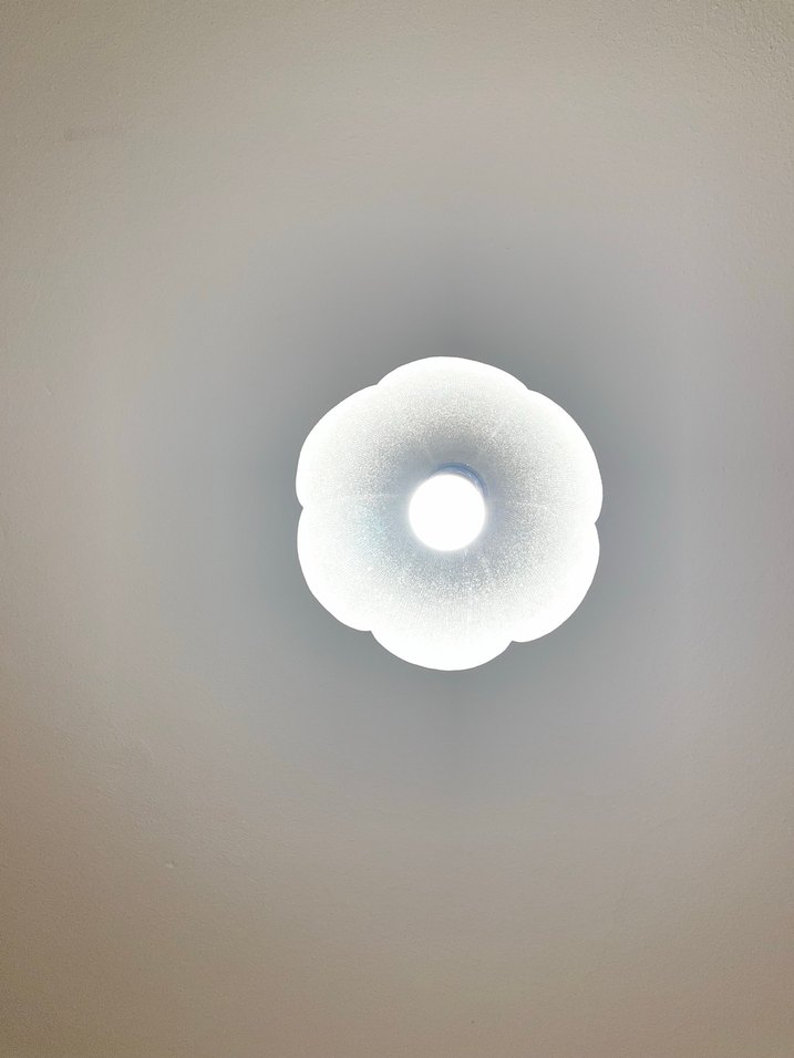 Beyaz Çiçek Desenli Tavan Lambası - Görsel 2