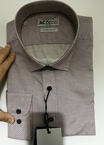 Bordo Desenli uzun Kollu Erkek Gömlek - Görsel 2