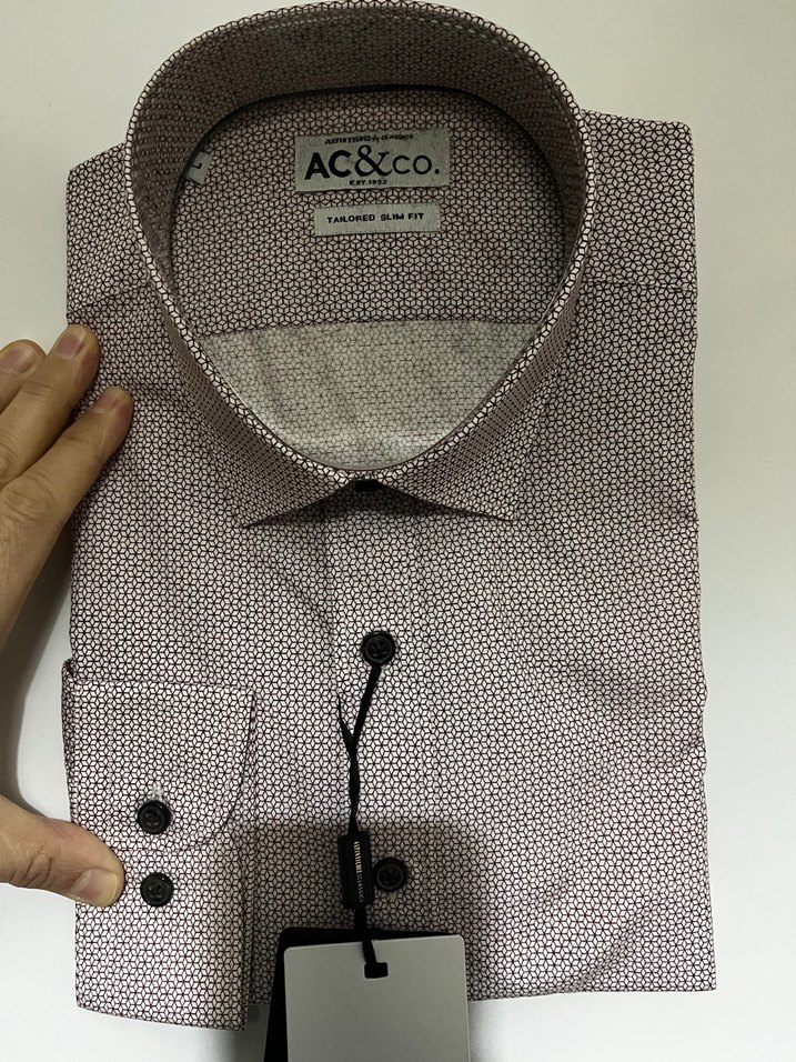 Bordo Desenli uzun Kollu Erkek Gömlek - Görsel 2