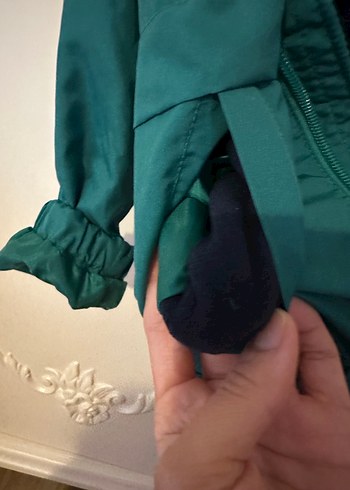 24-36 Ay Beden Erkek Çocuk Yeşil Fermuarlı kapüşonlu Yağmurluk