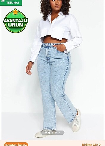 Yüksek bel comfort straight fit jeans 