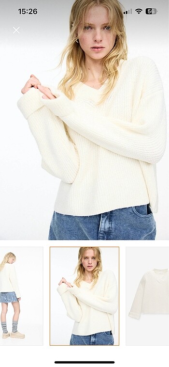xs Beden Pull & bear krem kazak
