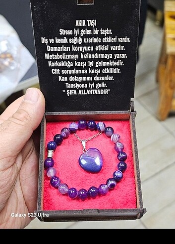 Doğal taş bileklik ve kolye