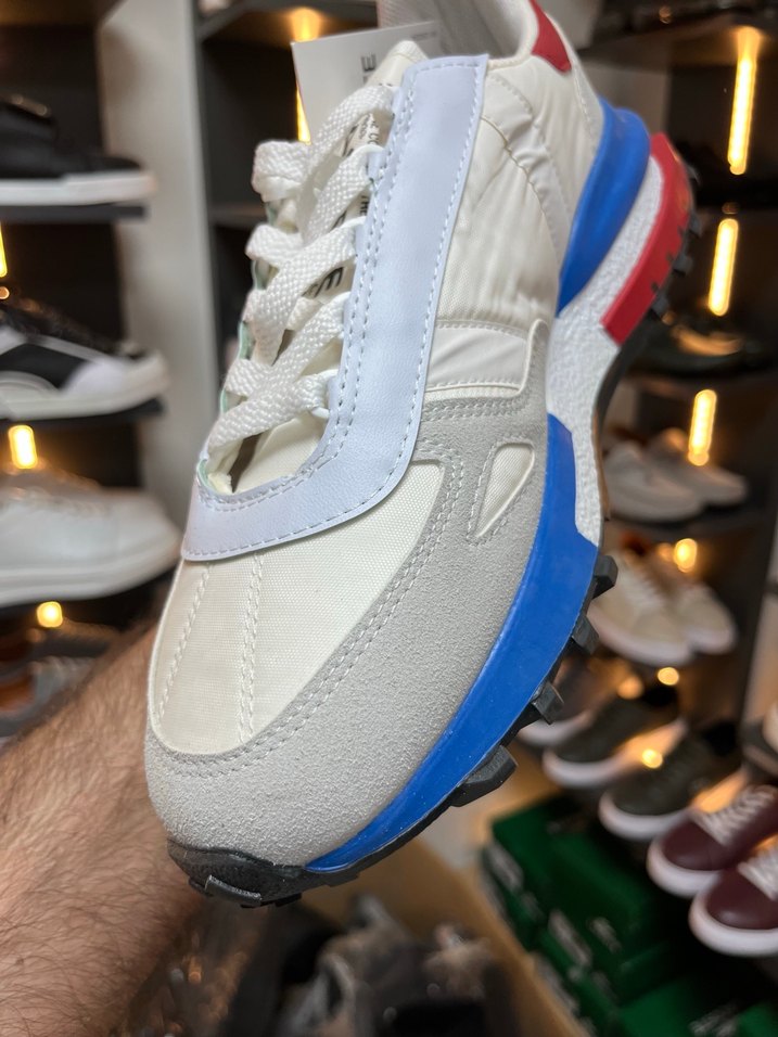 Beyaz Erkek Spor Ayakkabı Velcro Bantlı - Görsel 2