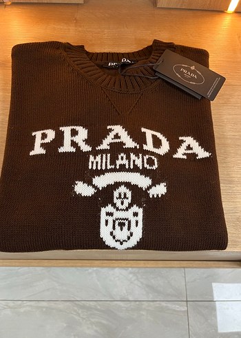 Prada Milano Kahverengi Örme Kadın Kazak - Görsel 3