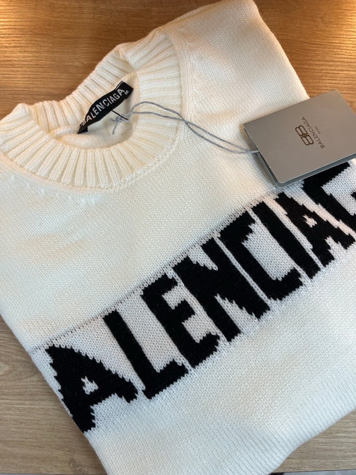 Balenciaga Beyaz Kadın Triko Kazak - Görsel 3