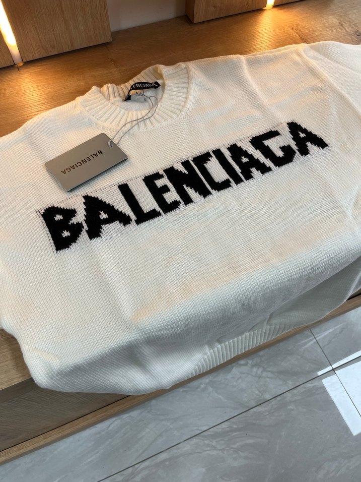 Balenciaga Beyaz Kadın Triko Kazak - Görsel 5