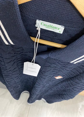 xl Beden mavi Renk Mavi Nakışlı Örgü Polo Tişört