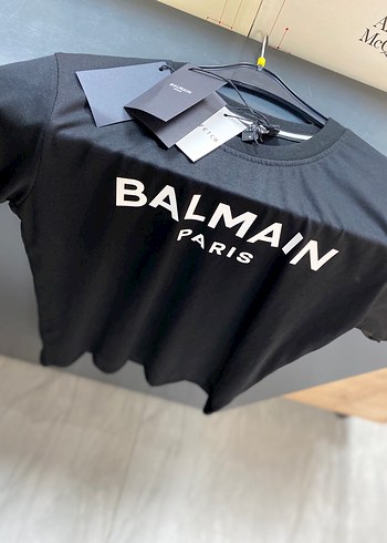 Balmain Siyah Baskılı Oversize Tişört