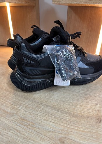 Erkek Siyah Gri Adidas Bağcıklı Spor Ayakkabı - Görsel 5