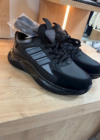 Erkek Siyah Gri Adidas Bağcıklı Spor Ayakkabı - Görsel 4